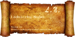 Ledniczky Noémi névjegykártya